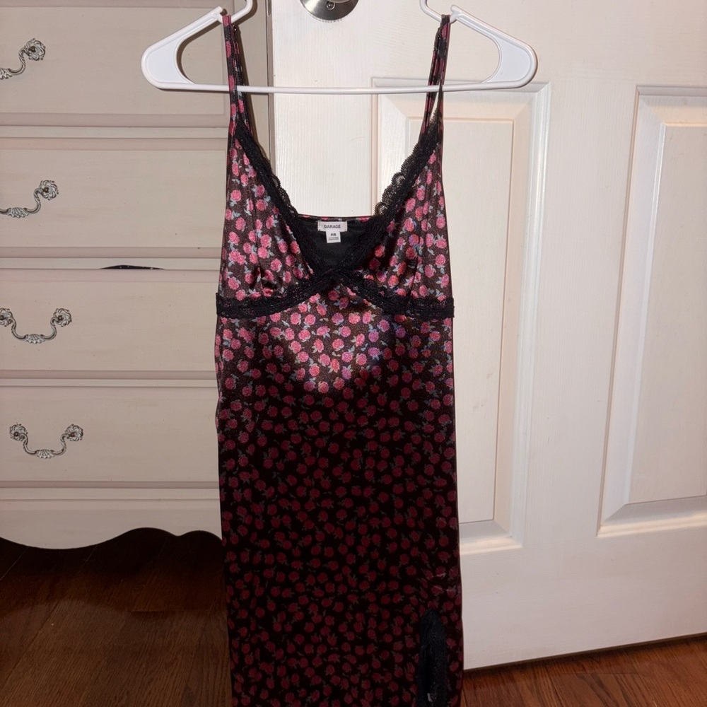 Garage Black and Pink Floral Dress